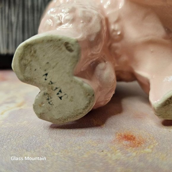 SOLD - Victoria Ceramics Vintage 1950s Glazed Pink French Poodle Coin Money Bank - Picture 9 of 10